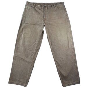 Vintage Carhartt Carpenter Pants Men 42x30 Brown Canvas Workwear USA Made B72BRN